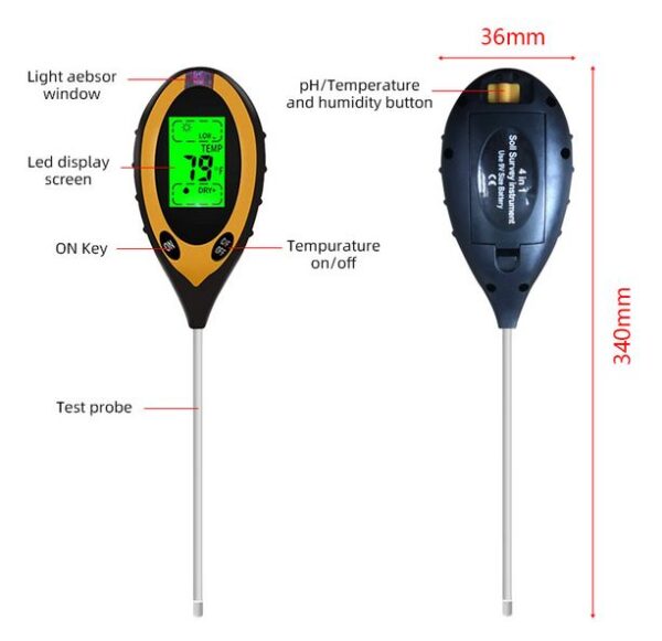 4 in 1 soil meter features