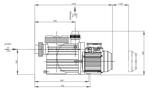BADU Eco VSD Pro 20 (0.75kW) Dimensional Drawing