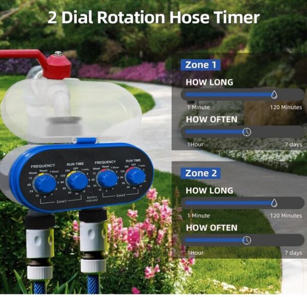 2 outlet water timer battery powered